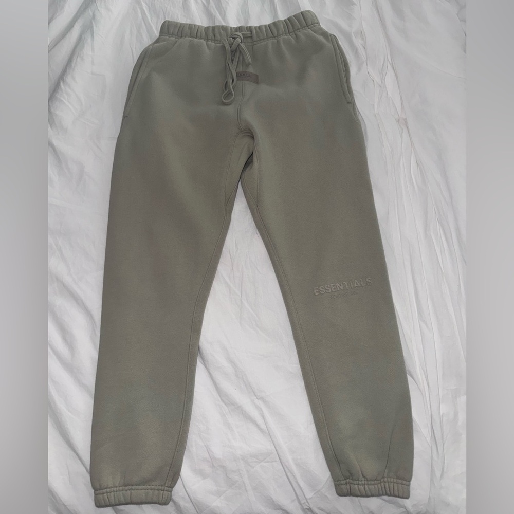 Essentials Olive Green Track Pants Joggers